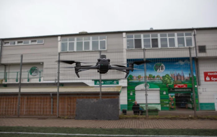 Drone lors du relevé du site du VfB Lübeck